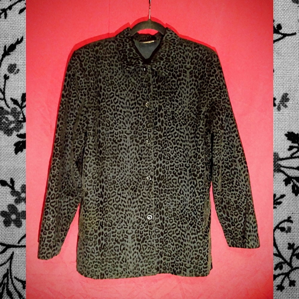 Alanni black leopard button-up blazer M/L